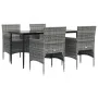 Juego de comedor para jardín 5 piezas con cojines gris y negro von , Gartensets - Ref: Foro24-3156620, Preis: 408,97 €, Rabat...