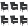 Juego de comedor de jardín 7 piezas con cojines negro by , Garden sets - Ref: Foro24-3156601, Price: 509,81 €, Discount: %