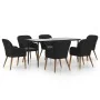 Juego de comedor de jardín 7 piezas con cojines negro de , Conjuntos de jardín - Ref: Foro24-3156727, Precio: 732,36 €, Descu...