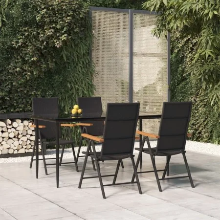 Juego comedor de jardín 5 piezas ratán sintético negro y marrón by , Garden sets - Ref: Foro24-3156524, Price: 400,47 €, Disc...