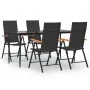 Juego comedor de jardín 5 piezas ratán sintético negro y marrón by , Garden sets - Ref: Foro24-3156524, Price: 400,47 €, Disc...