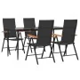 Juego comedor de jardín 5 piezas ratán sintético negro y marrón by , Garden sets - Ref: Foro24-3156524, Price: 400,47 €, Disc...