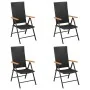 Juego comedor de jardín 5 piezas ratán sintético negro y marrón by , Garden sets - Ref: Foro24-3156524, Price: 400,47 €, Disc...
