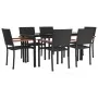 Juego de comedor de jardín 7 piezas ratán sintético negro de , Conjuntos de jardín - Ref: Foro24-3156681, Precio: 465,50 €, D...