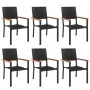 Juego de comedor de jardín 7 piezas ratán sintético negro de , Conjuntos de jardín - Ref: Foro24-3156681, Precio: 465,50 €, D...