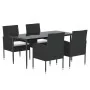 Set de muebles jardín 5 pzas con cojines ratán sintético negro by , Garden sets - Ref: Foro24-3156778, Price: 312,65 €, Disco...