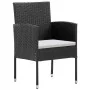 Set de muebles jardín 5 pzas con cojines ratán sintético negro by , Garden sets - Ref: Foro24-3156778, Price: 312,65 €, Disco...