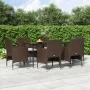 Juego de comedor de jardín 7 piezas con cojines marrón y negro von , Gartensets - Ref: Foro24-3156629, Preis: 548,15 €, Rabat...