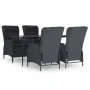 Set de comedor para jardín 5 piezas ratán sintético gris oscuro by , Garden sets - Ref: Foro24-3156802, Price: 1,00 €, Discou...