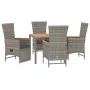 Set comedor de jardín 5 piezas con cojines ratán sintético gris von , Gartensets - Ref: Foro24-3157548, Preis: 545,09 €, Raba...