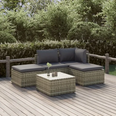 Set de muebles de jardín 5 pzas y cojines ratán sintético gris von , Gartensets - Ref: Foro24-3157316, Preis: 423,79 €, Rabat...