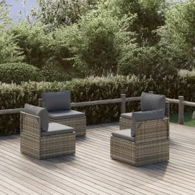 Sofás centrales de jardín 4 uds ratán PE gris 57x57x56 cm by , Garden sets - Ref: Foro24-3157503, Price: 348,24 €, Discount: %