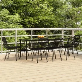 Juego de comedor de jardín 9 piezas ratán sintético negro von , Gartensets - Ref: Foro24-3157886, Preis: 791,97 €, Rabatt: %