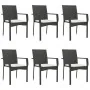 Set de comedor de jardín 7 pzas y cojines ratán sintético negro de , Conjuntos de jardín - Ref: Foro24-3185123, Precio: 521,9...