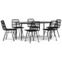 Juego de comedor de jardín 7 piezas ratán sintético negro de , Conjuntos de jardín - Ref: Foro24-3157884, Precio: 554,10 €, D...