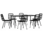 Juego de comedor de jardín 7 piezas ratán sintético negro de , Conjuntos de jardín - Ref: Foro24-3157884, Precio: 554,10 €, D...