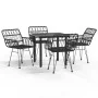 Juego de comedor de jardín 5 piezas ratán sintético negro by , Garden sets - Ref: Foro24-3157867, Price: 344,56 €, Discount: %