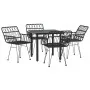Juego de comedor de jardín 5 piezas ratán sintético negro by , Garden sets - Ref: Foro24-3157867, Price: 344,56 €, Discount: %