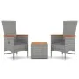 Juego muebles jardín 3 pzas madera acacia ratán sintético gris by , Garden sets - Ref: Foro24-3157653, Price: 324,29 €, Disco...