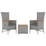 Juego muebles jardín 3 pzas madera acacia ratán sintético gris by , Garden sets - Ref: Foro24-3157653, Price: 324,29 €, Disco...