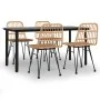 Juego de comedor de jardín 5 piezas ratán sintético von , Gartensets - Ref: Foro24-3157890, Preis: 423,61 €, Rabatt: %