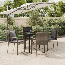 Set comedor jardín 5 pzas y cojines ratán sintético negro gris von , Gartensets - Ref: Foro24-3185114, Preis: 362,08 €, Rabat...