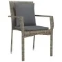 Set comedor jardín 5 pzas y cojines ratán sintético negro gris by , Garden sets - Ref: Foro24-3185114, Price: 362,08 €, Disco...