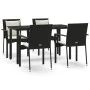 Set de muebles jardín 5 pzas con cojines ratán sintético negro von , Gartensets - Ref: Foro24-3185109, Preis: 435,44 €, Rabat...