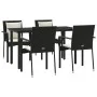 Set de muebles jardín 5 pzas con cojines ratán sintético negro von , Gartensets - Ref: Foro24-3185109, Preis: 435,44 €, Rabat...