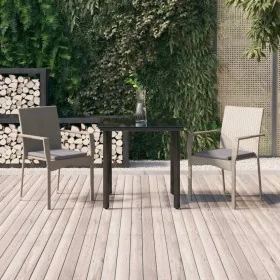Set comedor jardín 3 pzas y cojines ratán sintético negro gris von , Gartensets - Ref: Foro24-3185137, Preis: 190,61 €, Rabat...