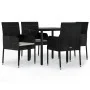 Set de muebles jardín 5 pzas con cojines ratán sintético negro de , Conjuntos de jardín - Ref: Foro24-3185156, Precio: 324,46...