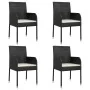 Set de muebles jardín 5 pzas con cojines ratán sintético negro de , Conjuntos de jardín - Ref: Foro24-3185156, Precio: 324,46...