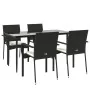 Set de muebles jardín 5 pzas con cojines ratán sintético negro by , Garden sets - Ref: Foro24-3185121, Price: 379,09 €, Disco...