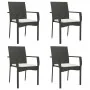 Set de muebles jardín 5 pzas con cojines ratán sintético negro by , Garden sets - Ref: Foro24-3185121, Price: 379,09 €, Disco...
