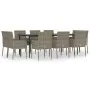 Set comedor jardín 11 pzas y cojines ratán sintético negro gris by , Garden sets - Ref: Foro24-3185154, Price: 635,89 €, Disc...