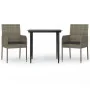 Set comedor jardín 3 pzas y cojines ratán sintético negro gris von , Gartensets - Ref: Foro24-3185149, Preis: 188,05 €, Rabat...