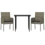 Set comedor jardín 3 pzas y cojines ratán sintético negro gris von , Gartensets - Ref: Foro24-3185149, Preis: 188,05 €, Rabat...