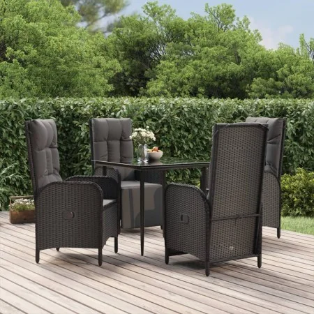 Set de muebles jardín 5 pzas con cojines ratán sintético negro von , Gartensets - Ref: Foro24-3185175, Preis: 671,01 €, Rabat...