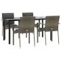 Set comedor jardín 5 pzas y cojines ratán sintético negro gris von , Gartensets - Ref: Foro24-3185116, Preis: 416,72 €, Rabat...