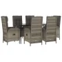 Set comedor jardín 7 pzas y cojines ratán sintético negro gris by , Garden sets - Ref: Foro24-3185182, Price: 1,00 €, Discoun...