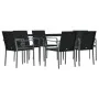Juego comedor jardín 7 piezas y cojines ratán sintético y acero de , Conjuntos de jardín - Ref: Foro24-3186948, Precio: 448,6...