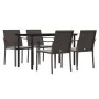 Juego comedor jardín 5 piezas y cojines ratán sintético y acero de , Conjuntos de jardín - Ref: Foro24-3186957, Precio: 311,6...