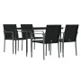 Juego comedor jardín 5 piezas y cojines ratán sintético y acero by , Garden sets - Ref: Foro24-3186943, Price: 325,03 €, Disc...