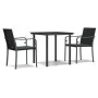 Juego comedor jardín 3 piezas y cojines ratán sintético y acero von , Gartensets - Ref: Foro24-3186955, Preis: 193,31 €, Raba...