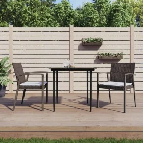 Juego comedor jardín 3 piezas y cojines ratán sintético y acero by , Garden sets - Ref: Foro24-3186969, Price: 244,47 €, Disc...