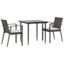 Juego comedor jardín 3 piezas y cojines ratán sintético y acero de , Conjuntos de jardín - Ref: Foro24-3186969, Precio: 244,5...