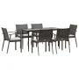 Juego comedor jardín 7 piezas y cojines ratán sintético y acero | Foro24.es | Tu tienda online para hogar, jardín y más Foro24.es