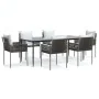 Juego comedor jardín 7 piezas y cojines ratán sintético y acero by , Garden sets - Ref: Foro24-3187061, Price: 637,09 €, Disc...