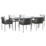 Juego comedor jardín 7 piezas y cojines ratán sintético y acero by , Garden sets - Ref: Foro24-3187061, Price: 637,09 €, Disc...