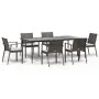 Juego comedor jardín 7 piezas y cojines ratán sintético y acero by , Garden sets - Ref: Foro24-3186981, Price: 606,17 €, Disc...